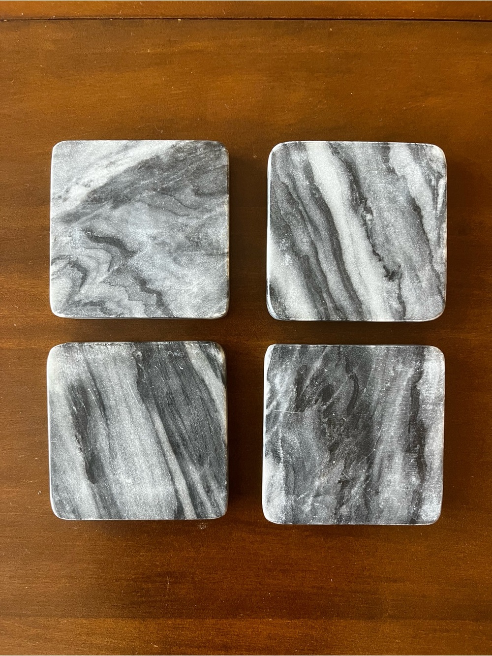 Gray Marble Coasters - Set of 4